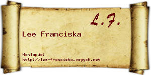 Lee Franciska névjegykártya